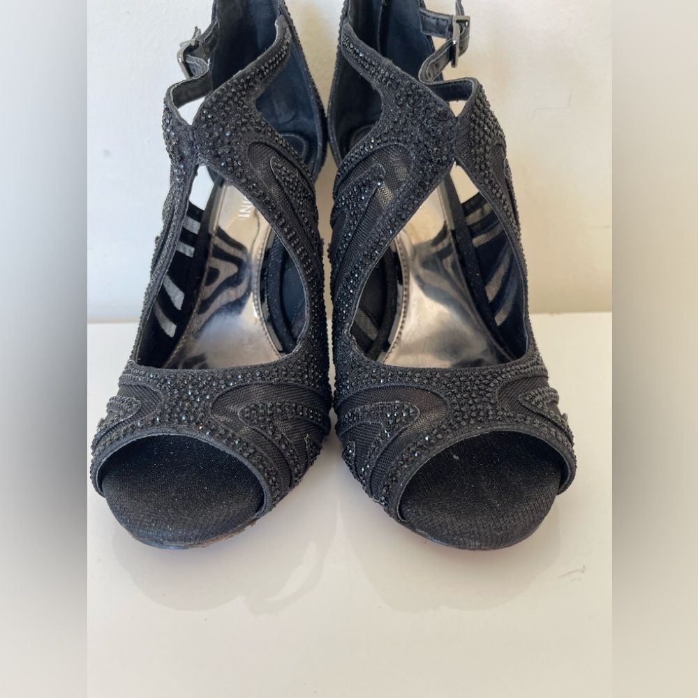 Gianni Bini Black Rhinestone Heels Size 7.5 EUC - Picture 7 of 7